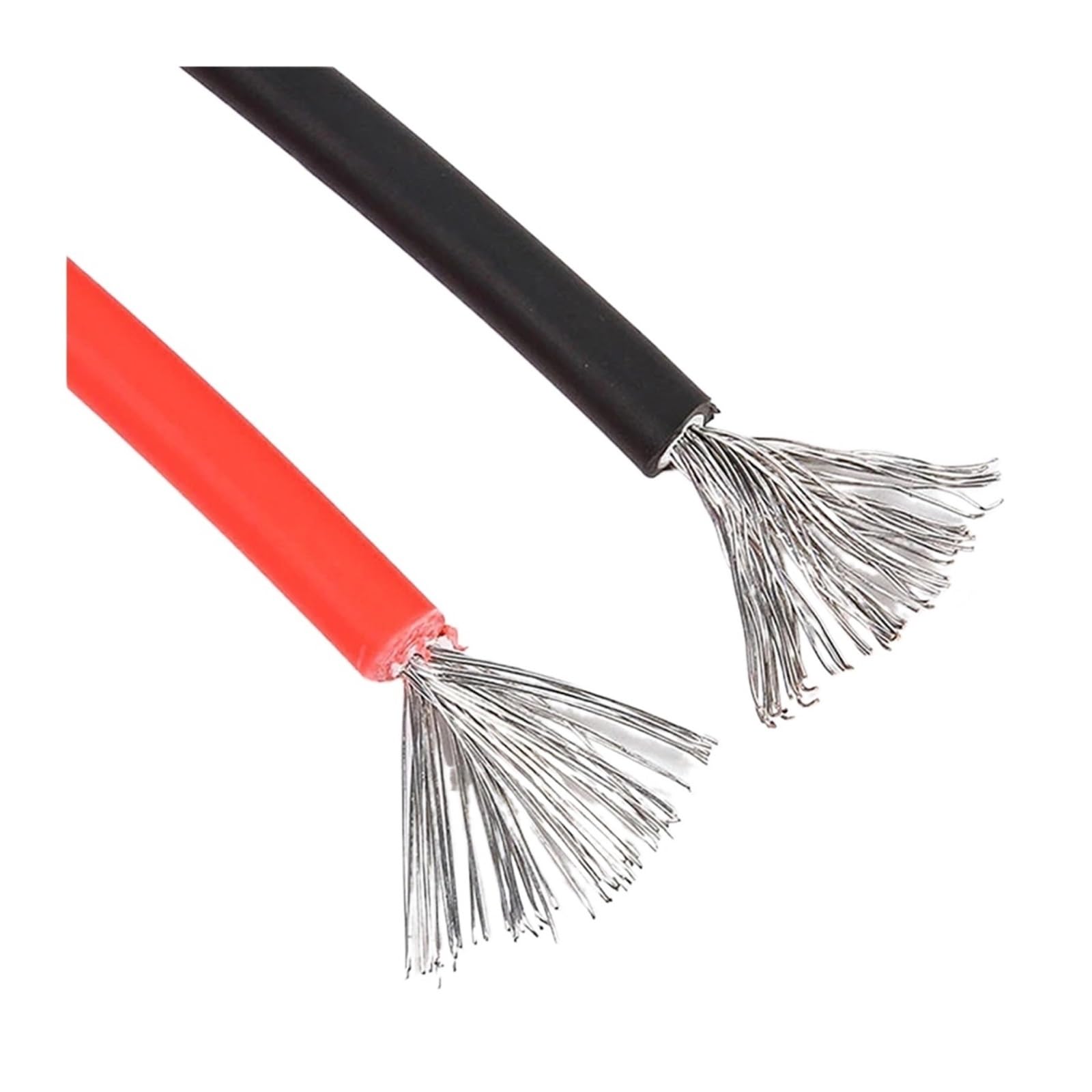 PV Kabel 1 Paar 6 mm² / 4 mm² / 2,5 mm² 10/12/14AWG 7/8/10 m Schwarz + Rot Solar-PVC-isolierte elektrische Anschlusskabel PV-Panel-Anschluss(2M_10 AWG-6MM2)