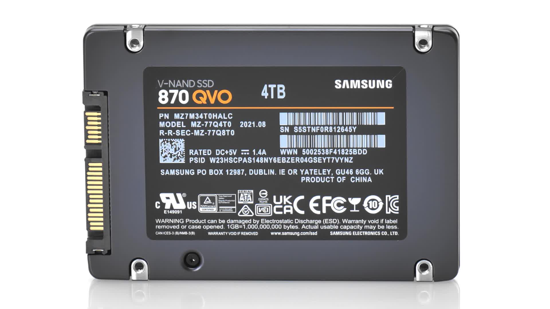 Samsung 870 QVO 4 TB SATA 2.5 Inch Internal Solid State