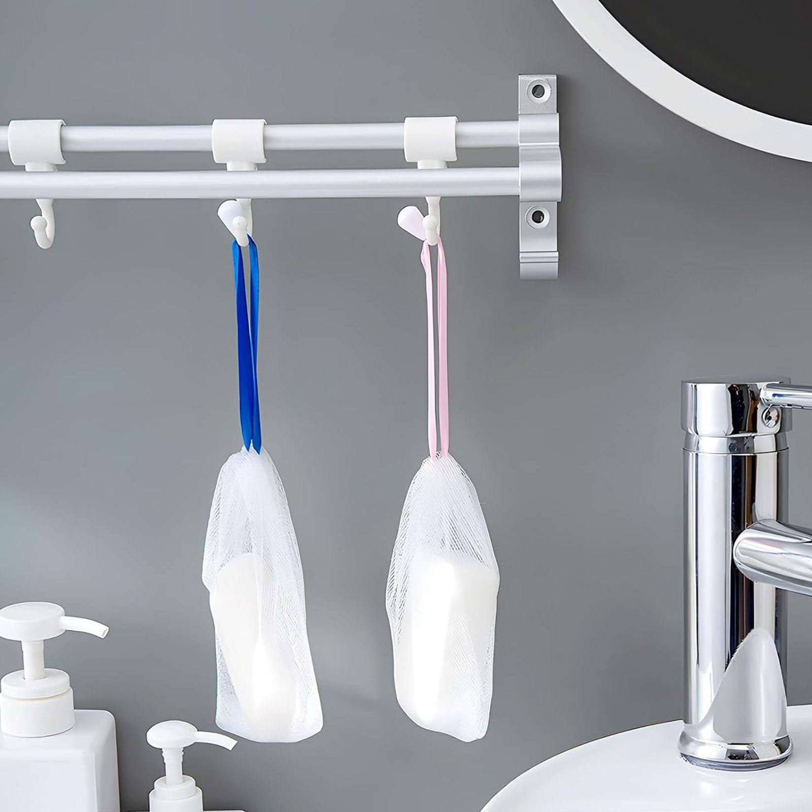 12 Sacchetti Sapone Doccia JUHUA - Con Coulisse Per Fare Schiuma E