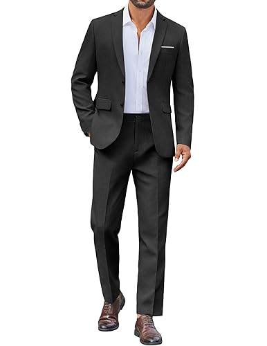 COOFANDY Mens Suit 2 Piece Suit Classic Fit Two Button