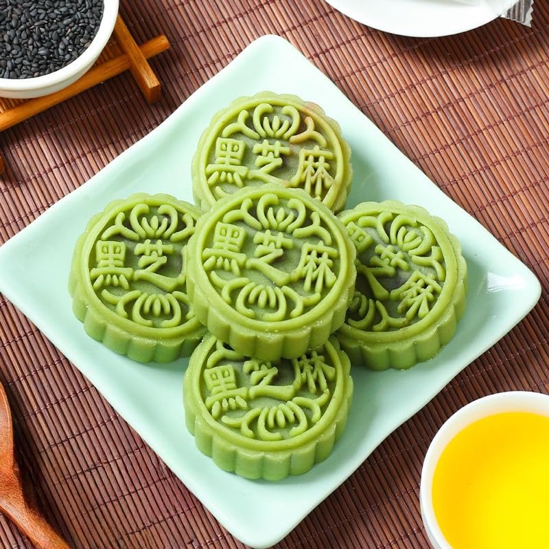 Black sesame mung bean cake,handmade mooncake,Mid-Autumn Festival mooncake，old-fashioned traditional pastry，Mid Autumn gifts pack,soft cake cookies, instant breakfast bread, Dim sum, sweets (1500g)