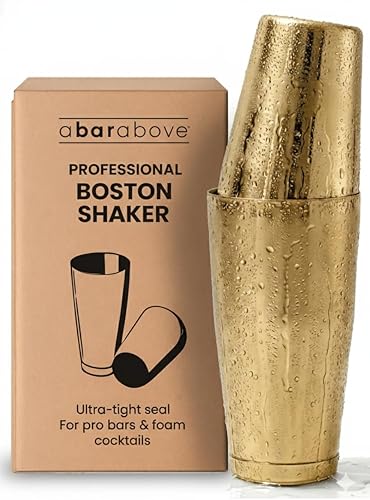 Miniatura 10 de A Bar Above Juego de coctelera, kit de camarero profesional de 4 piezas con coctelera Boston, colador, jigger y cuchara de bar, accesorios de barra