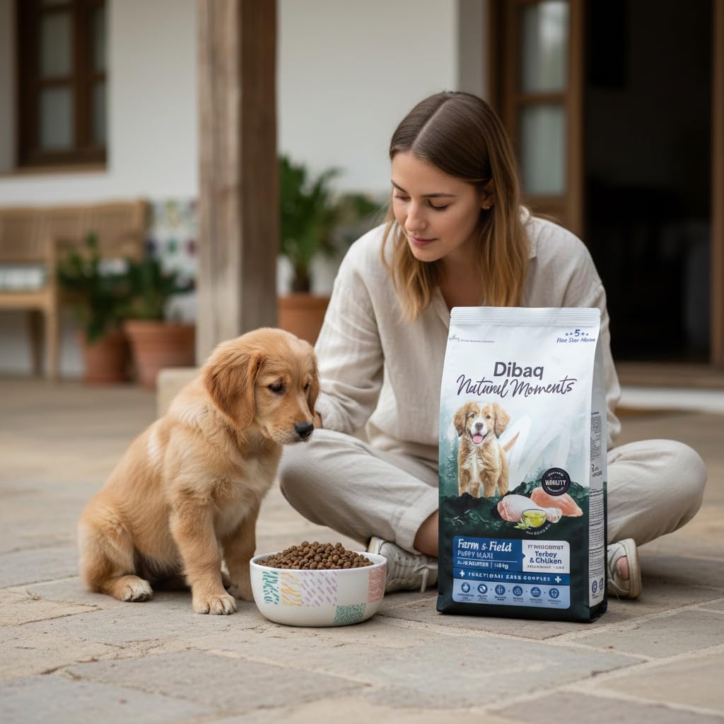 Dibaq Natural Moments 5 Star Pavo y Pollo Cachorro Razas Grandes, 12 kg