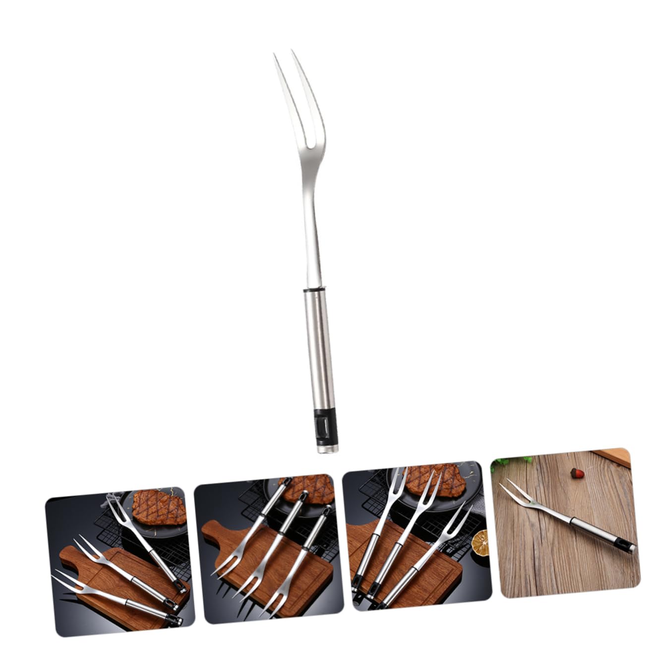 ibasenice Cooking Meat Forks Stainless Steel Roasting Forks Bbq Equipment for Camping