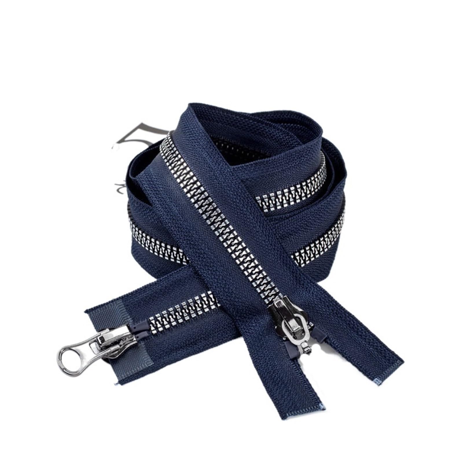 cremallera, Deslizadores dobles abiertos bolsos, chaquetas/ropa. Accesorios de(Blue,120cm 5Pcs)