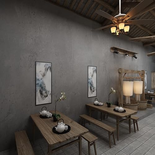 Miniatura 7 de Papel tapiz adhesivo 3D símil concreto, mate texturizado, vinilo autoadhesivo para paredes, dormitorio, sótano, baño, 24 x 354pulgadas, color gris