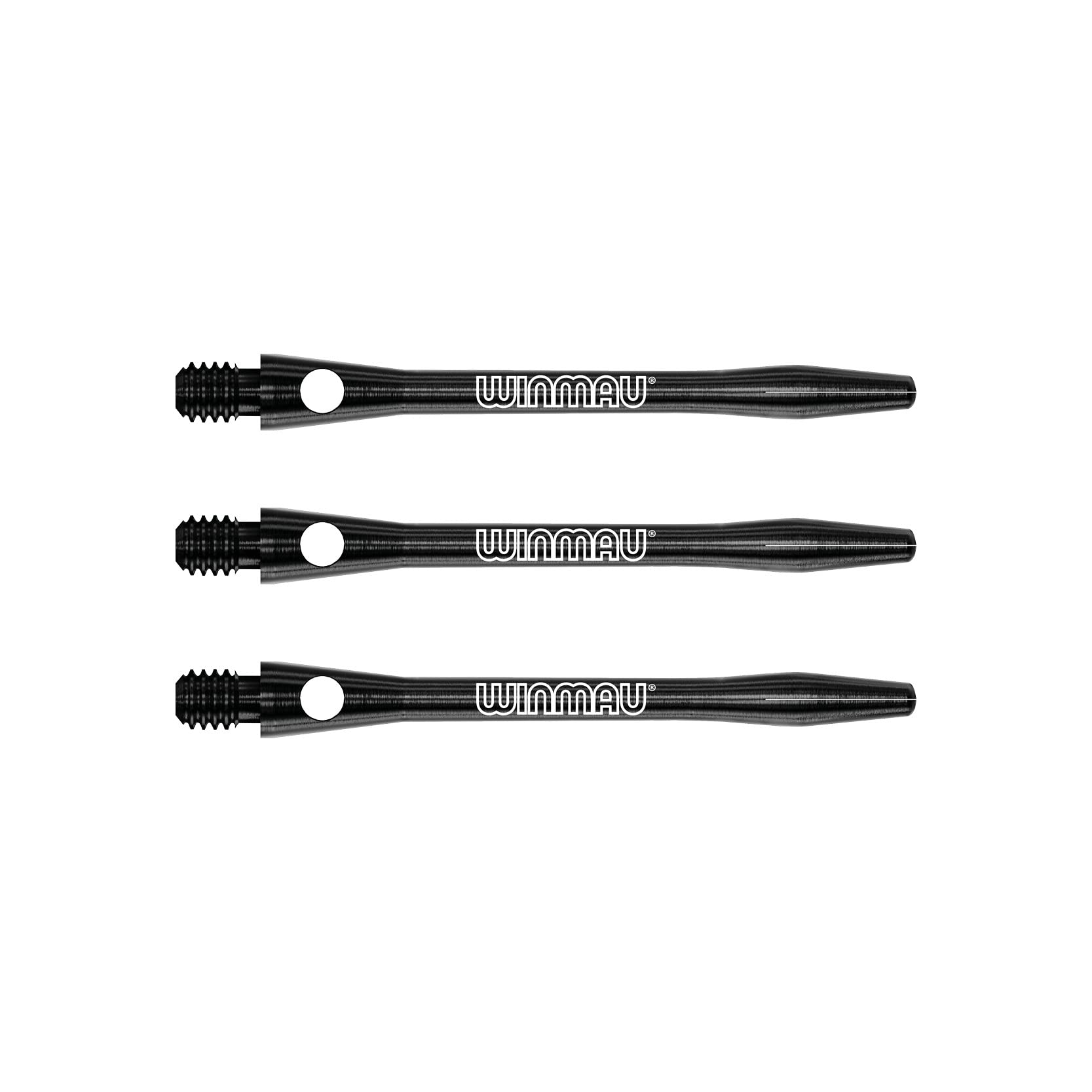 WINMAU Tallos de dardo Negros de Aluminio con Grabado láser 1 Juego (3 Ejes)
