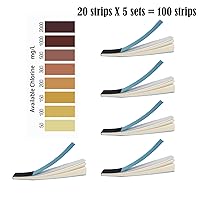 Vista 2 de Tiras de prueba de cloro, papeles de prueba de solución de hipoclorito de sodio, papel de prueba de lejía, 100 tiras, rango 50-2000PPM