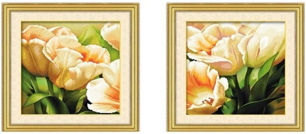 3D Tulip Cross Stitch Kit Thread Embroidery Flower DIY Handmade Needlework Set