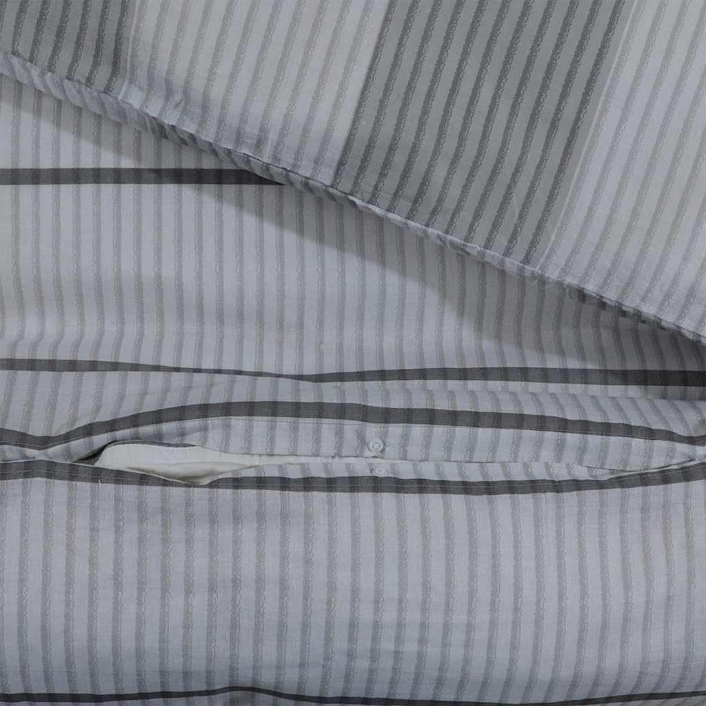 Juego de ropa de cama de algodón gris de 140 x 200 cm con funda de almohada de 60 x 70 cm, funda nórdica, funda nórdica, funda de edredón, cierre de botones, fácil mantenimiento, para
