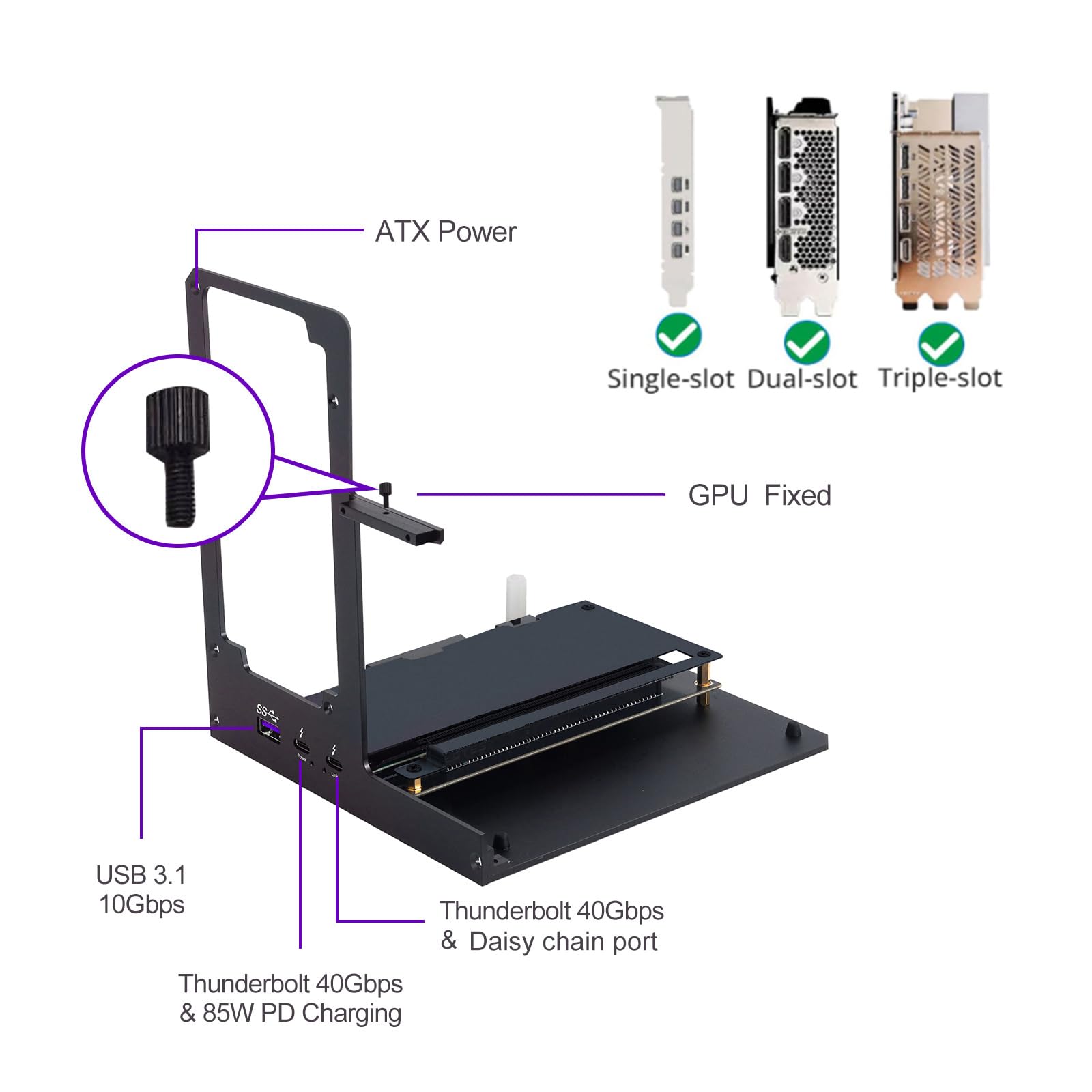 Amazon.com: GODLIY eGPU Enclosure Dock Thunderbolt 3/4 USB4 40Gbps