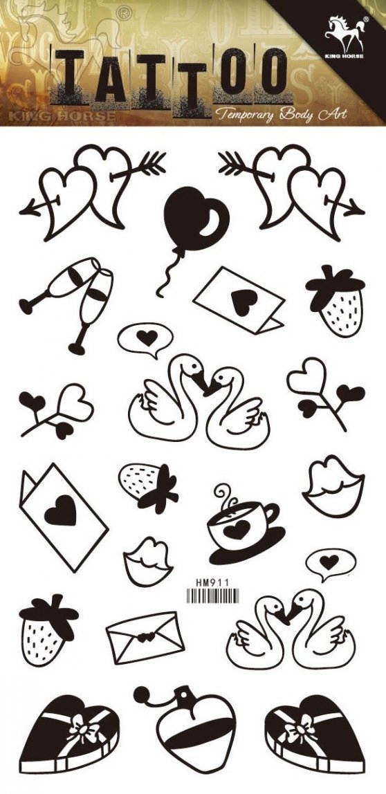 Grashine long last temporary tattoos Carton design look