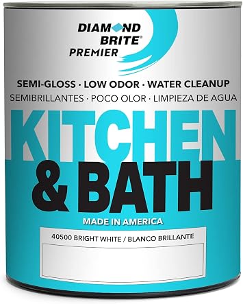 Diamond Brite Kitchen and Bath Latex Paint, Brite White, 1 Quart, 40500-2