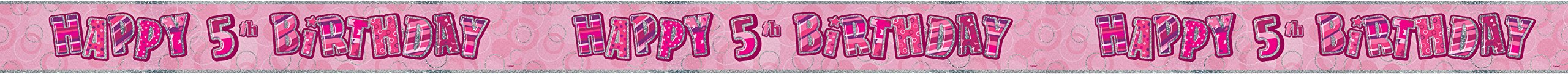 Unique Party 92068 - 9ft Foil Glitz Pink Happy 80th Birthday Banner — view 240