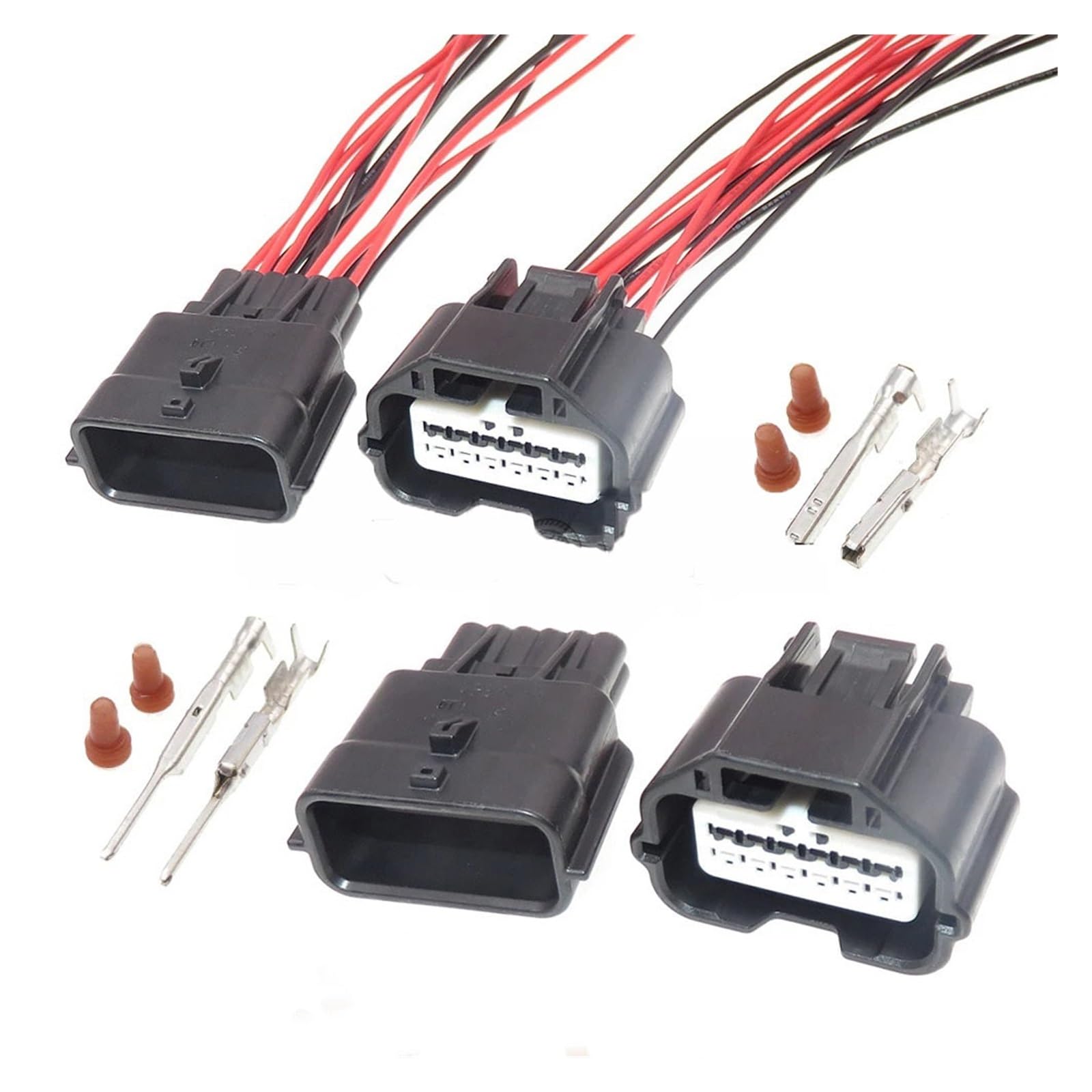 Lot de 5 fiches de compteur d'air à 12 trous 7282-8854-30 for pièces automobiles 7283-8854-30, for prise de câblage de capteur de pression automatique(Rosso)