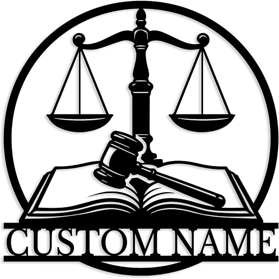 Custom Law Metal Sign,Personalized Lawyer Name Wall Art,Justice Scale Decor,Legal Office Plaque,Attorney Gift,Courtroom Decor,Law Firm Name Sign (Style-1)