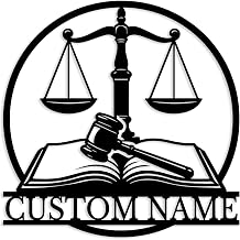 Custom Law Metal Sign,Personalized Lawyer Name Wall Art,Justice Scale Decor,Legal Office Plaque,Attorney Gift,Courtroom Decor,Law Firm Name Sign (Style-1)