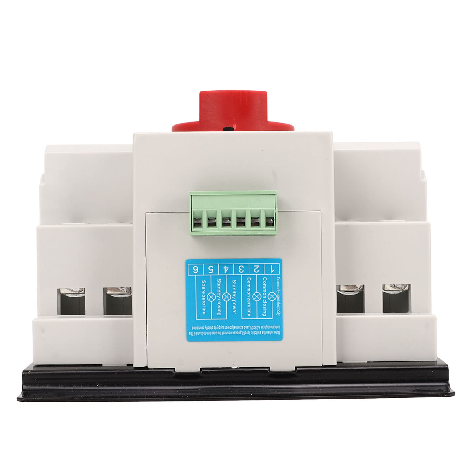 Effizienter Automatischer Dual-Power-Transferschalter, Langlebiger 125-A-Generator-Umschalter für Industrielle Anwendungen, Roter Griff