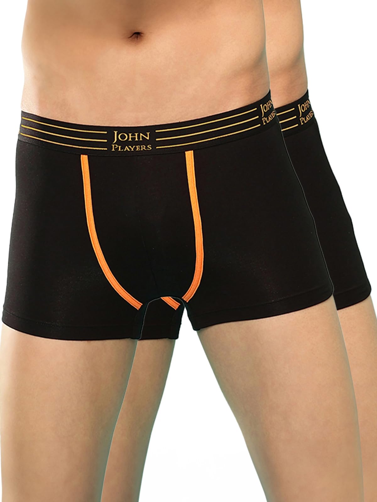 john players Pack of 2 Cotton Trunks Underwear for Men with Striped Waistband-picture-40