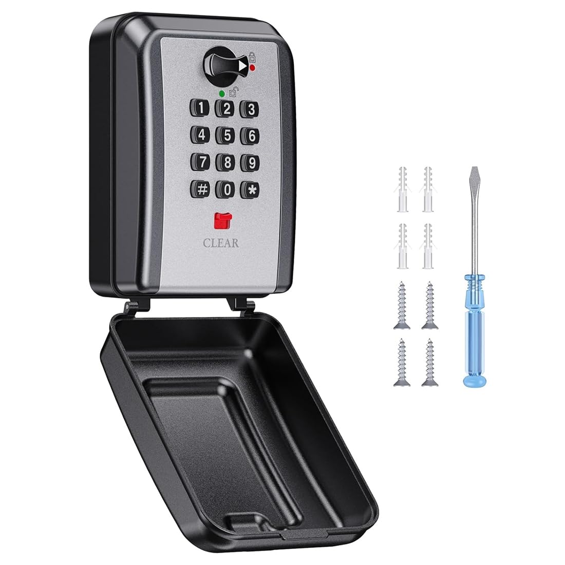 UDSKNV[KSL Key Safe Storage Box, Wall Mounted 12 Digit Combination Lock Box with Resettable Code, Large& Weatherproof Design