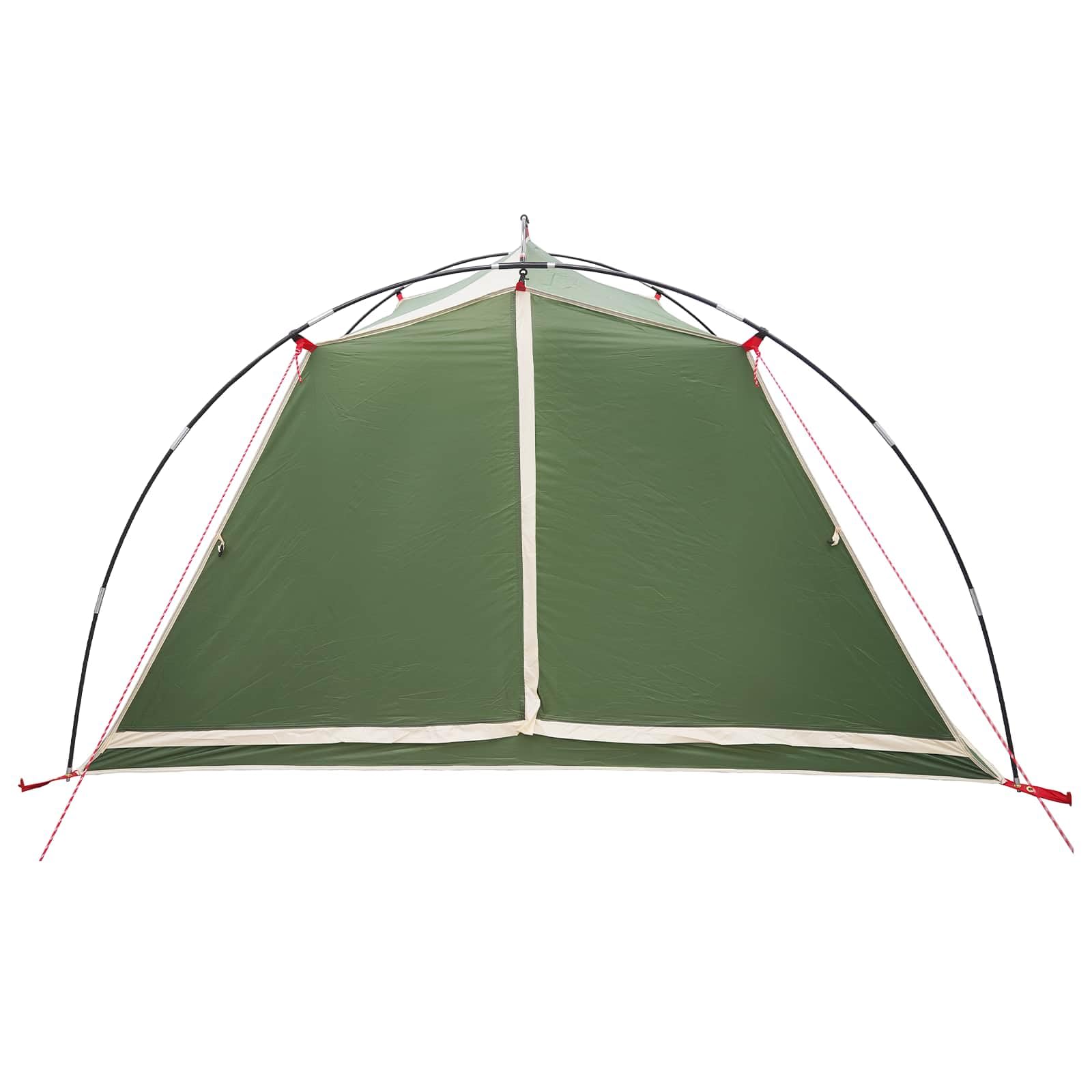 Tunnelzelt Grün 4-Personen 185T Polyester mit PU-Beschichtung, wasserdicht, Winddicht, leicht und kompakt für Camping, Wandern, Festival und Outdoor-Ausrüstung