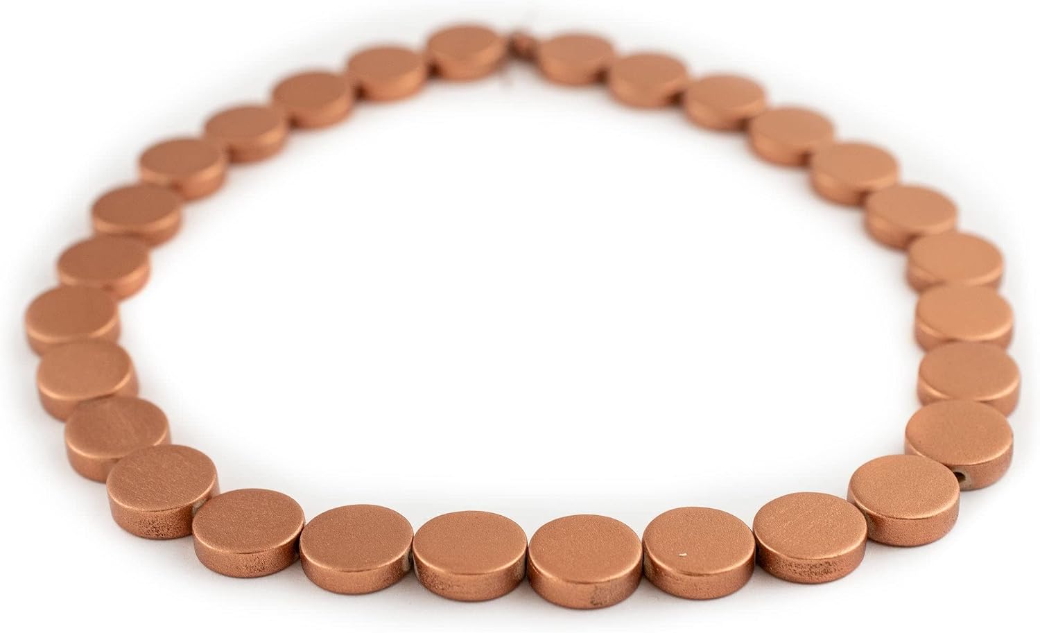 The Bead Chest Copper Circular Natural Wood Beads (15x15mm): Organic Eco-Friendly Wooden Bead Strand for DIY Jewelry, Crafts, Necklace and Bracelet Making