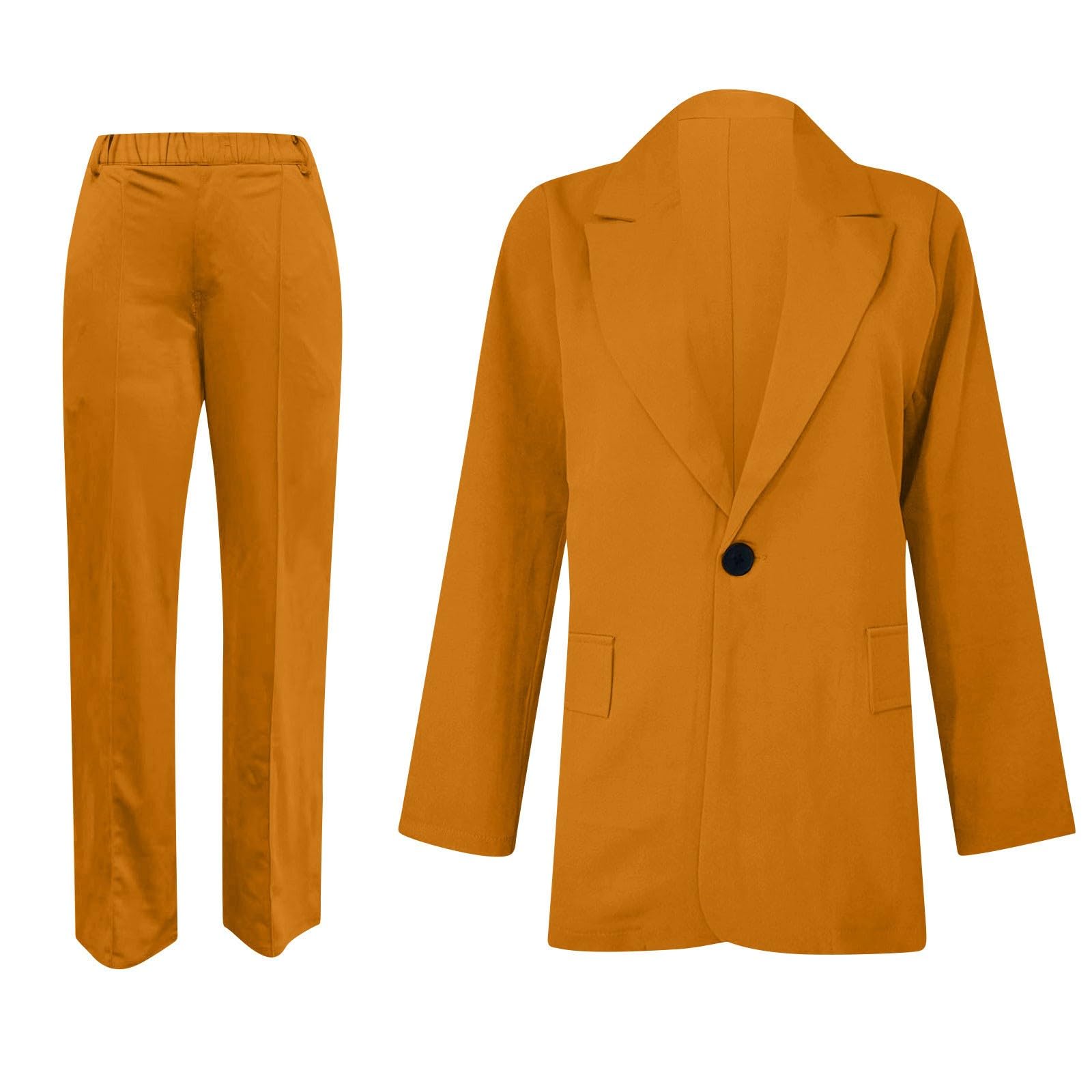 Set di 2 pezzi da donna in cotone con top e pantaloni, set di comfort e relax, pantaloni a vita alta, larghi, per sport, fitness, yoga, palestra, A64