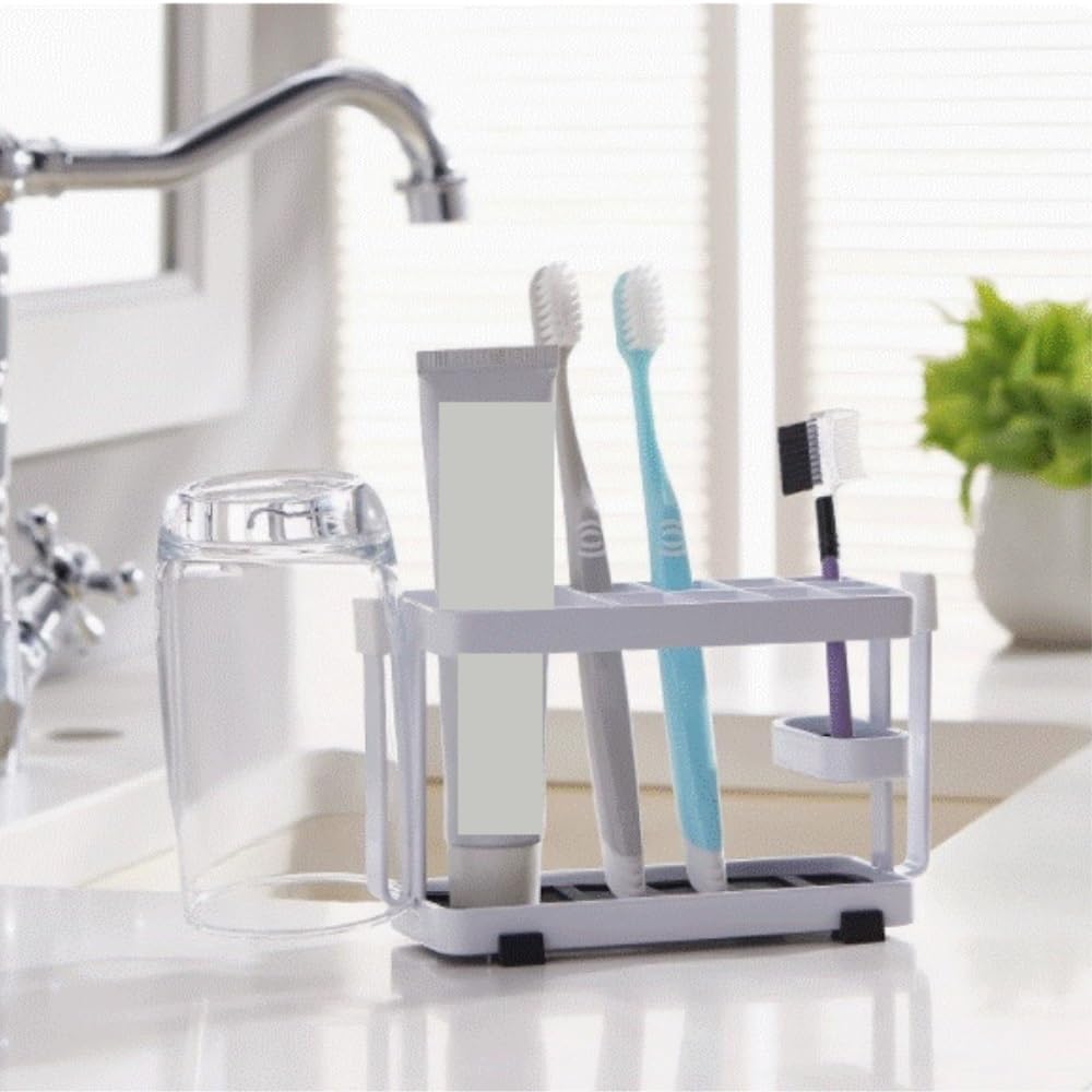 Modern Porta Cepillos De Dientes, Soporte For Cepillo De Dientes Estilo Torre Montado En La Pared, Sin Estante Taladro For Encimeras Baño Ahorra Espacio