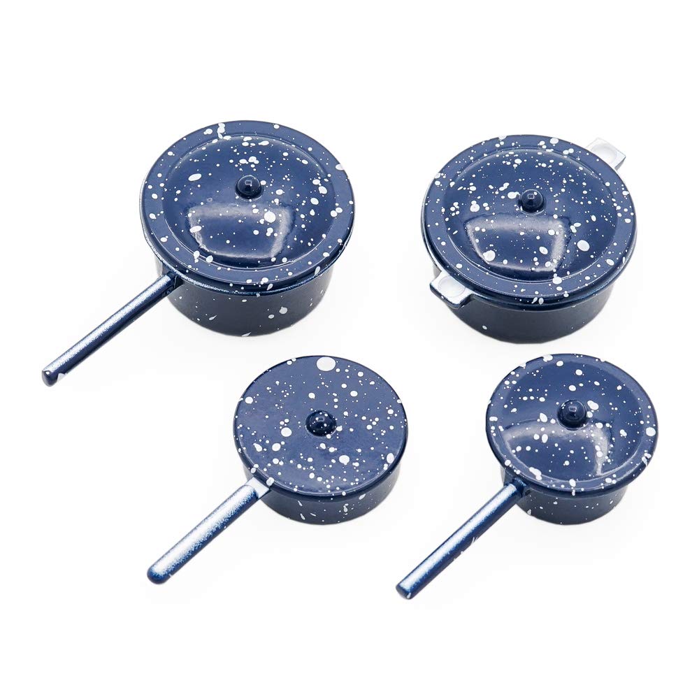 Odoria 1/12 Miniature Pots and Pans Dollhouse Decoration Accessories, Blue