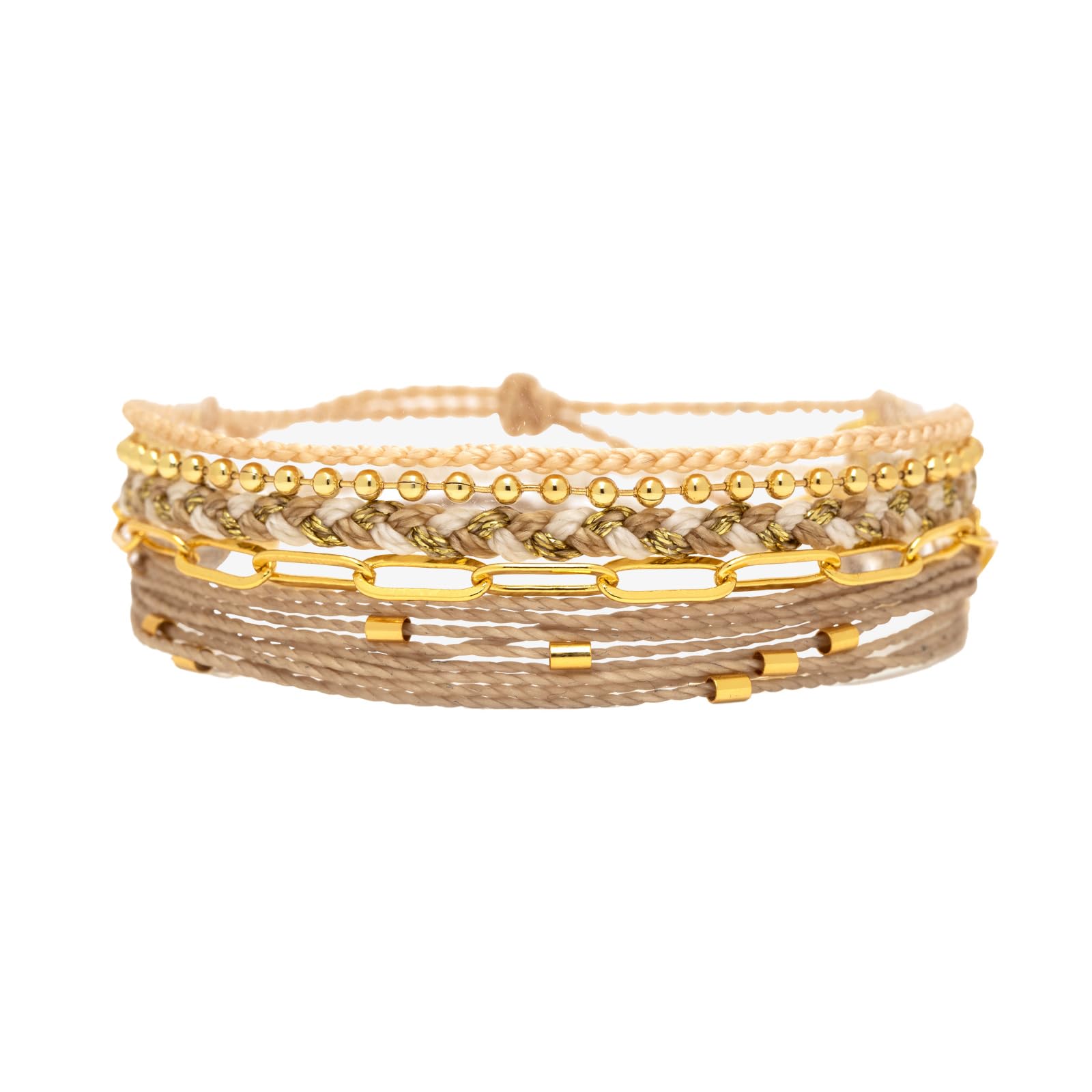 Pura VidaBracelet Golden Glow Bracelet Stack, 4 Stackable Bracelets for Women
