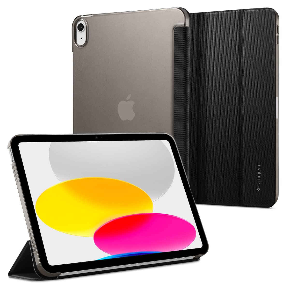 Spigen Liquid Air Folio for iPad 11th Gen A16 (2025) Case, iPad 10.9inch 10th Gen A14 Bionic (2022) Full Cover Folio Case with Trifold Stand, Auto Sleep/Wake – Black