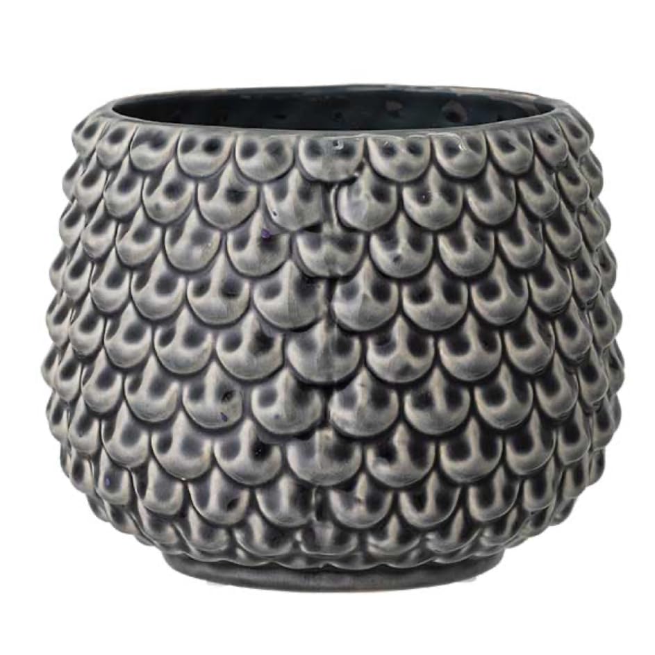 Nordring Maceta Pino - Macetero Decorativo Redondo para Flores e Plantas para Interiores L (16,5 cm ø), Gris, Cerámica