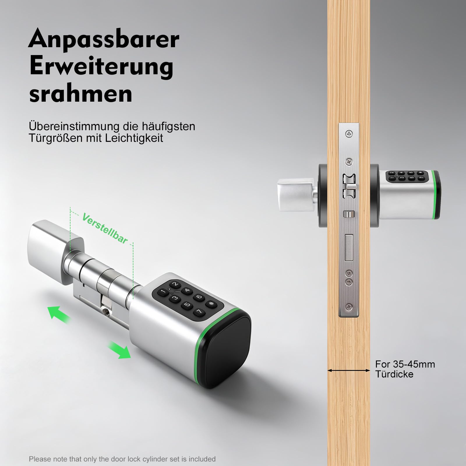 Smart Lock elektroniczny zamek do drzwi z IP65, zamek do drzwi wejściowych 35-45 mm z aplikacją i kodem cyfrowym, kartą kluczową i kluczami, inteligentny cylinder zamka do mieszkania, hotelu