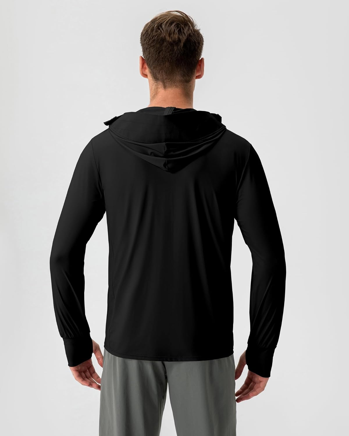 Locachy Men's UPF 50+ Sun Protection Jacket Hooded Lightweight Full Zip Long Sleeve Cooling Hiking Fishing Performance Shirts - Image 2