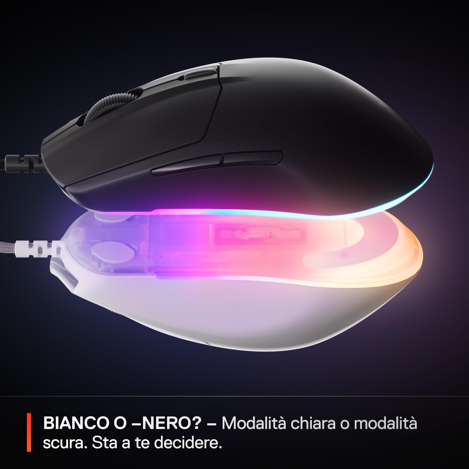 SteelSeries Rival 3 Gen 2 - Mouse Gaming - Sensore ottico TrueMove Core da 8500 DPI - 60 milioni di clic di durata - bassa latenza - 77 g di peso - 100% piedini in PTFE - RGB - Nero