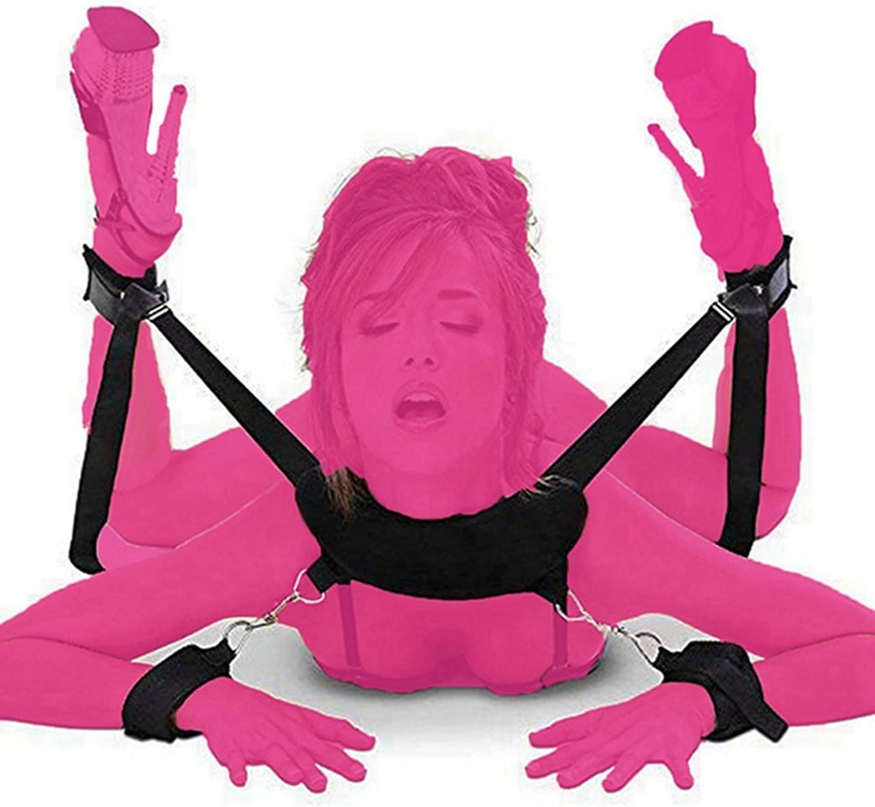 BDSM Sex Bondage Breast Restraints Thigh Sling, Leather - View #5