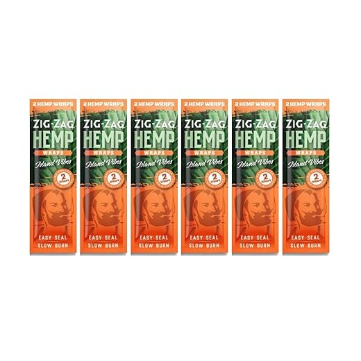 ZIG-ZAG - Natural Hemp Wraps - Island Vibe - 2 Wraps Per Pack – 6 Packs – 12 Wraps