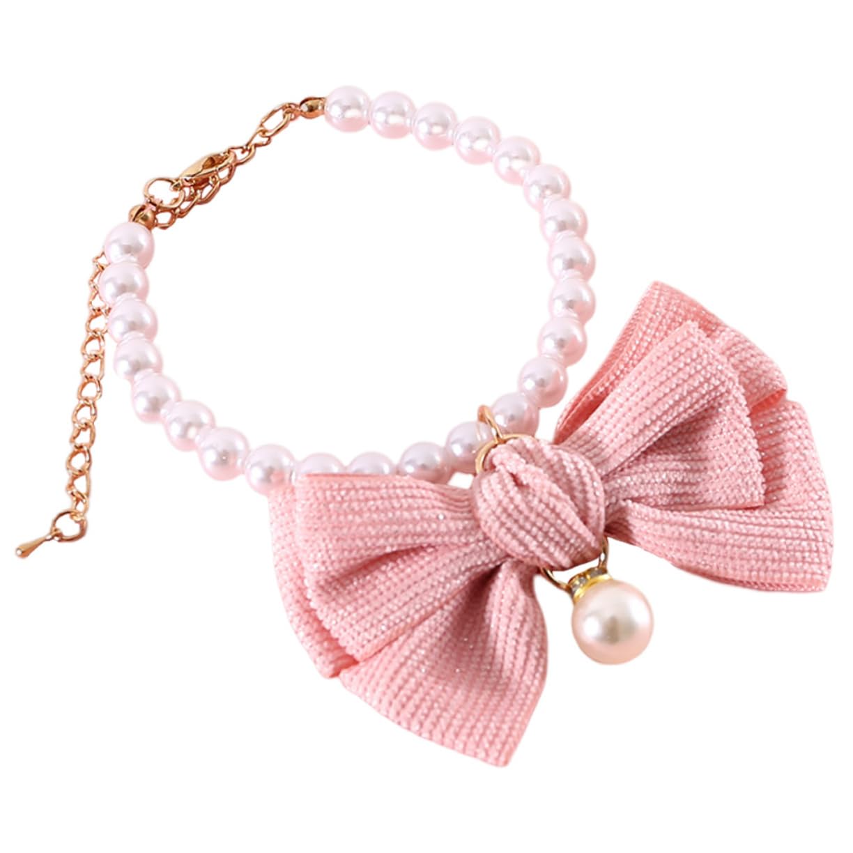 Collar de gato resistente al desgaste con lazo elegante y perlas 1