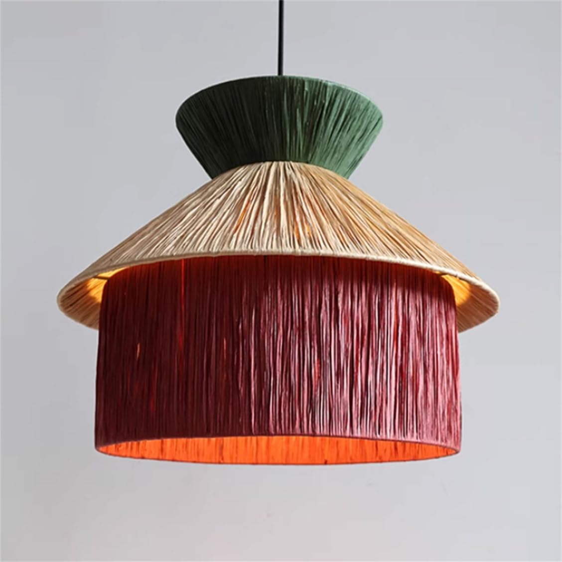 Lampadario Vintage Di Metà Secolo Con Paralume A Sospensione