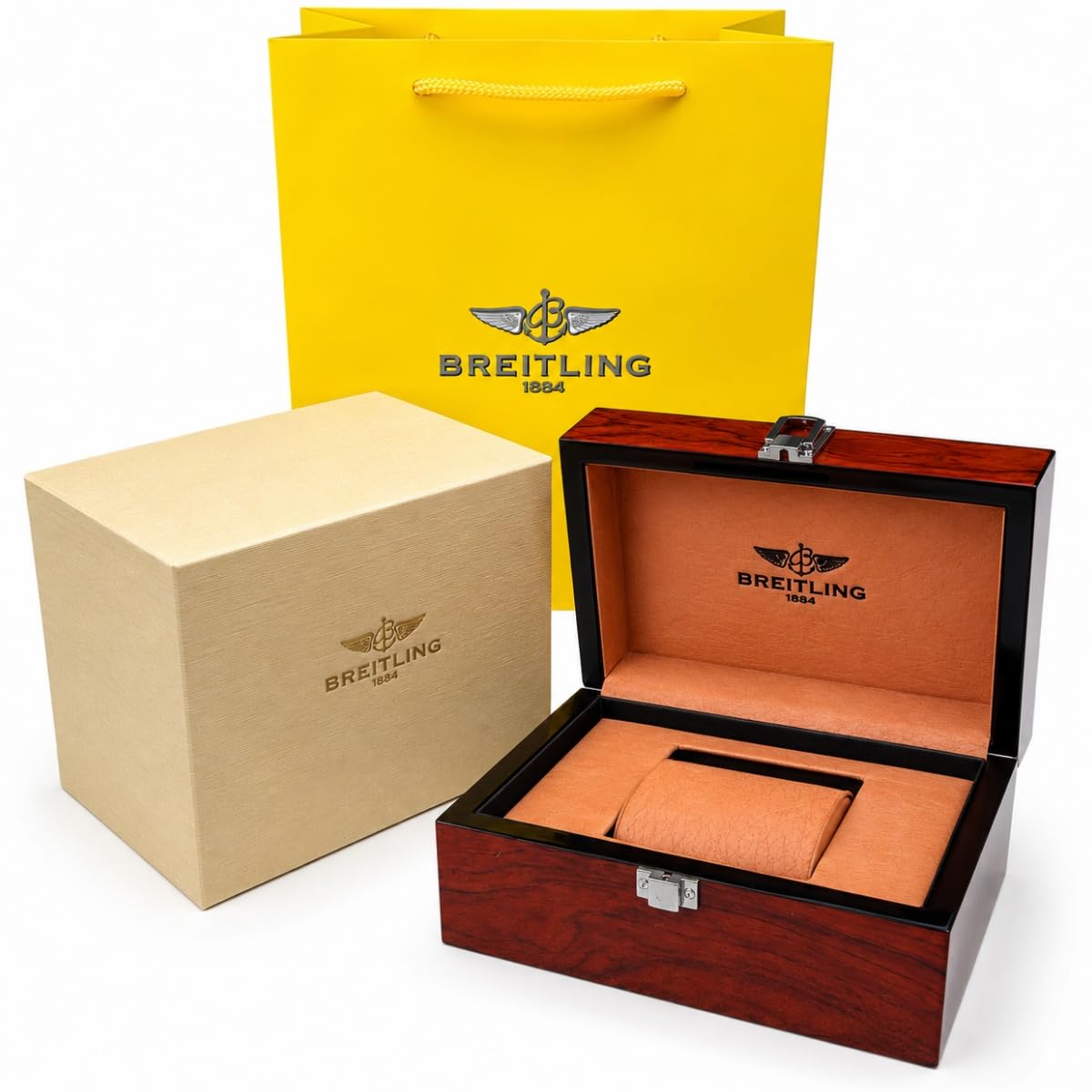 Caja de Relojes de Madera Organizador de Reloj Individual con Almohadilla Blanda e Interior Liso Superficie Texturizada para Breitling Chronomat