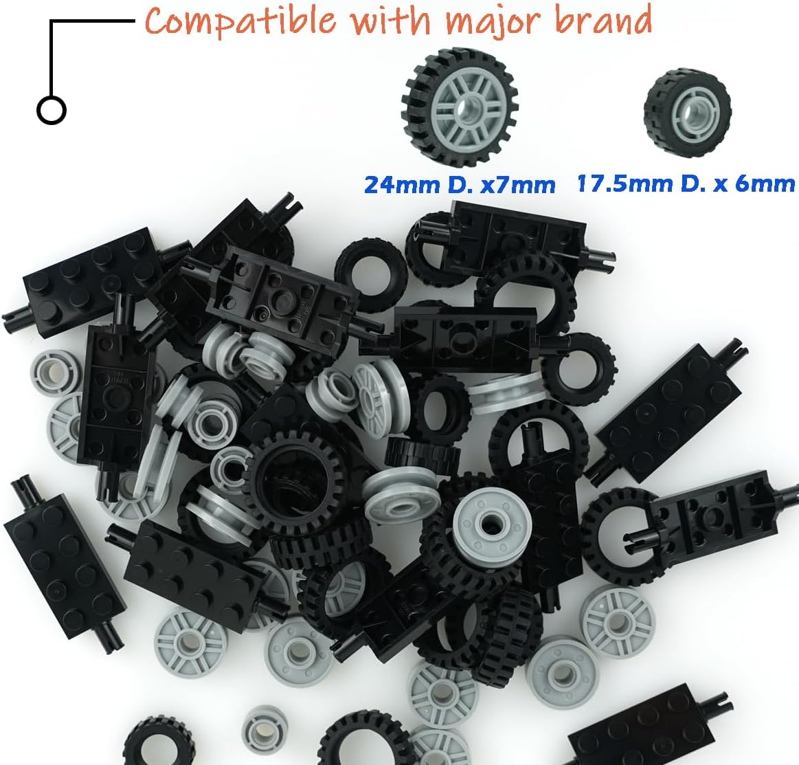 City Car Wheels Tires Axles Kits Set, Vehicle Truck Parts Classic Pieces Accessories, Bulk Bricks Sets Construction Toys