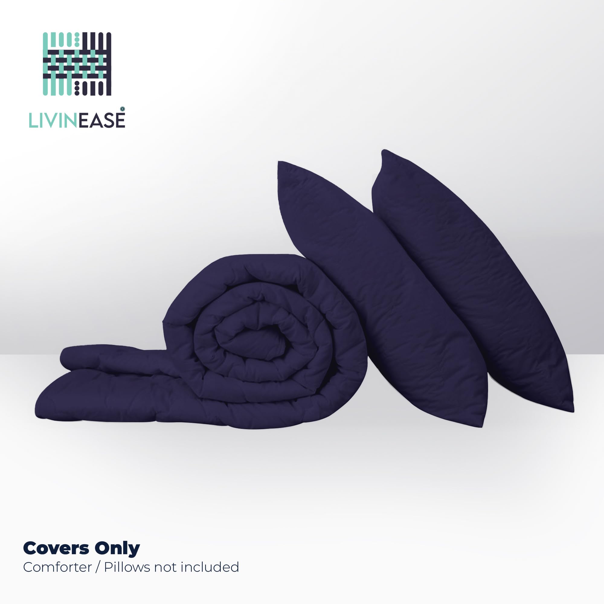 LivinEase Set Copripiumino Matrimoniale - Microfibra Copripiumino 255x200cm + Federe 50x80cm - Copripiumino