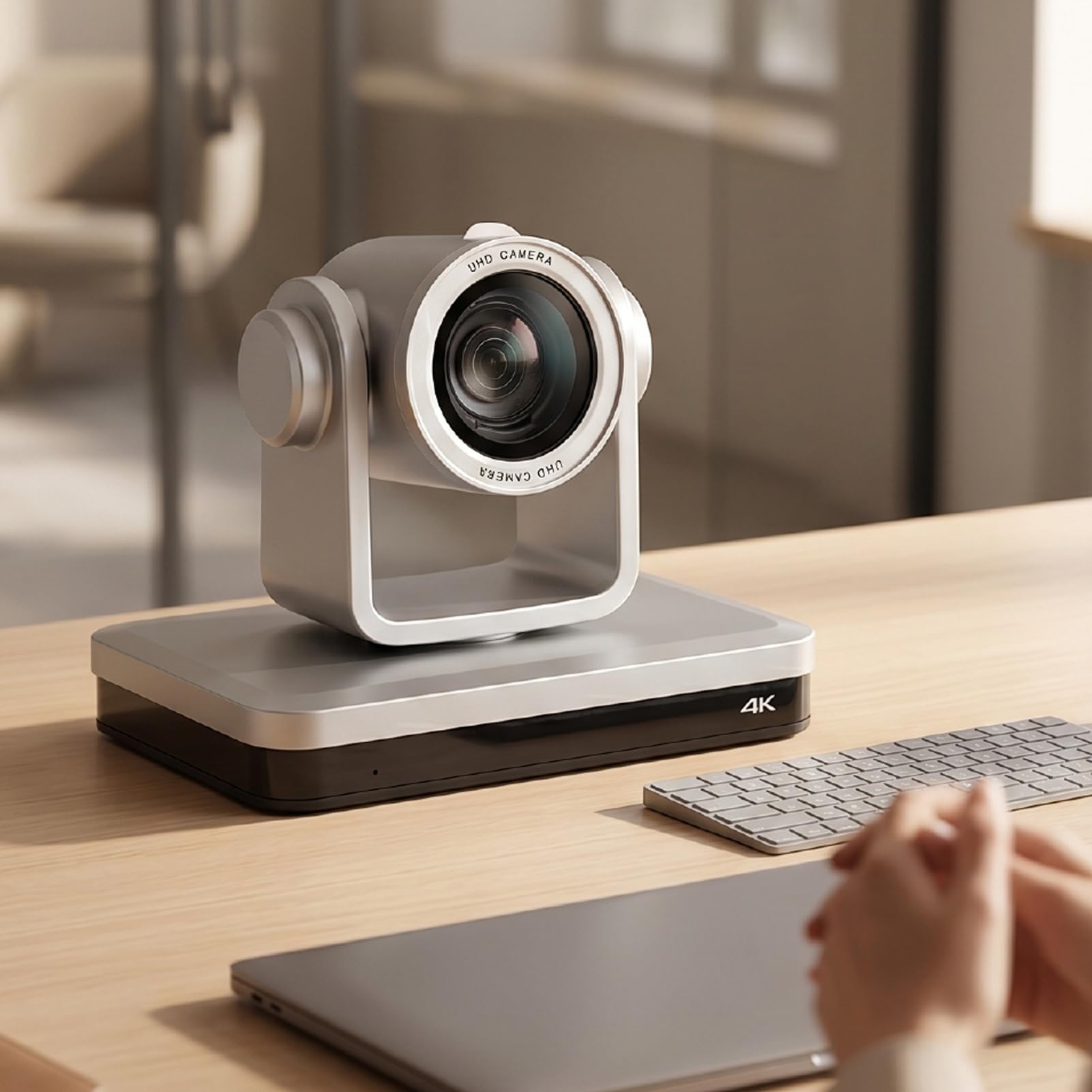 Sxhlseller Telecamera PTZ 4K, con Zoom Ottico 30x |Telecamera per Videoconferenza con Tracciamento AI Ultra HD 60Hz, Uscita IP 3G SDI HDMI USB 3.0 (Spina europea)