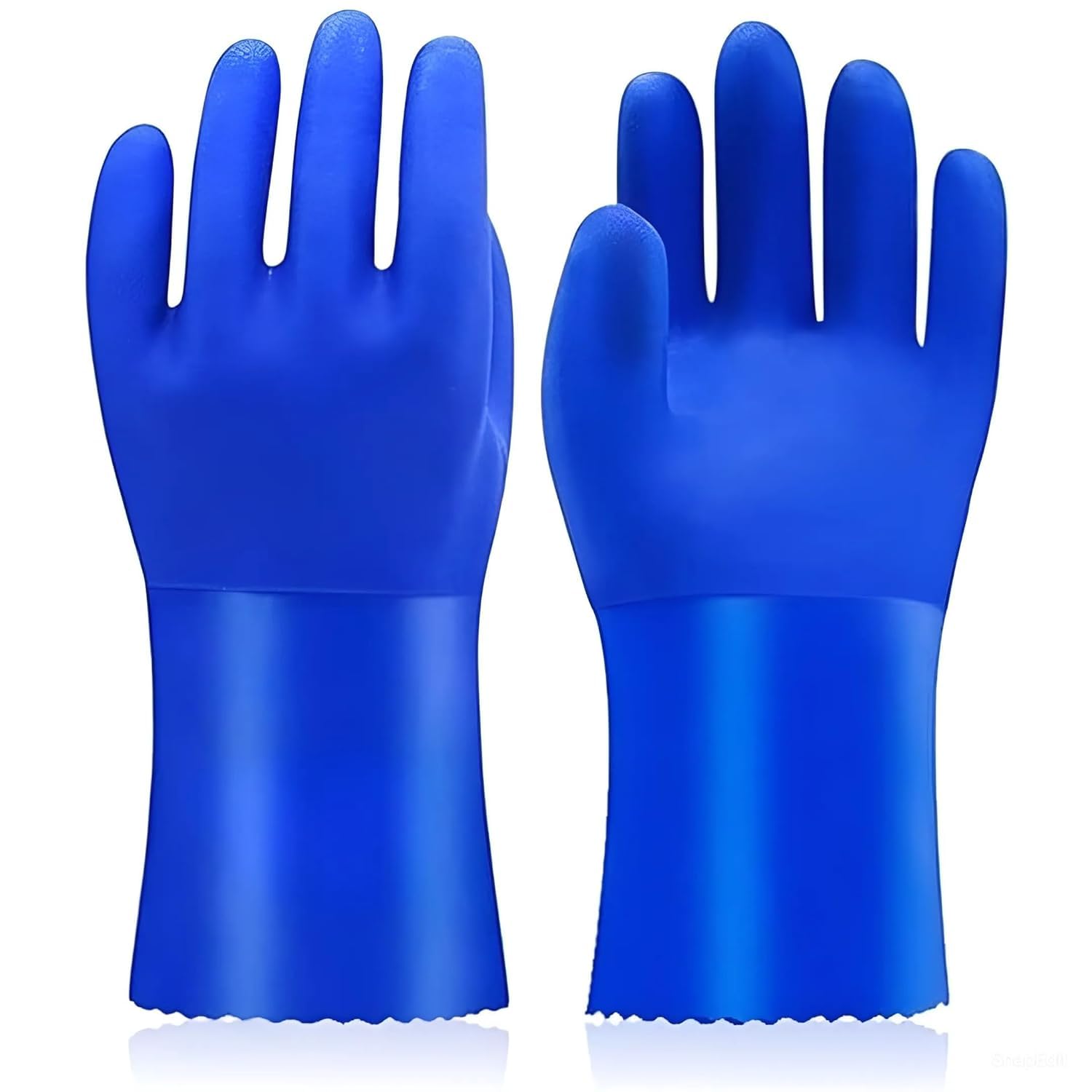 WISHPOOL Blue PVC Chemical Resistant Work Gloves, Acid Alkali Solvent Oil Aging Abrasion Resistance, Kitchen Cleaning, Working, Painting, Heavy Duty Rubber Gloves (PACK OF 2 PAIR 10 INCH) (B0D4HC14MQ) Amazon Price History, Amazon Price Tracker