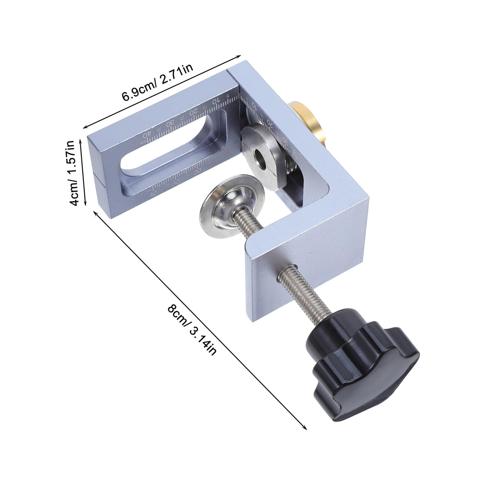 Didiseaon Gabarit de Perçage pour Tourillons 8 MM Kit de Gabarit Auto-Centrant en Métal Réglable Outil de Positionnement Précis pour Travail du Bois et Assemblage de Meubles de Menuiserie