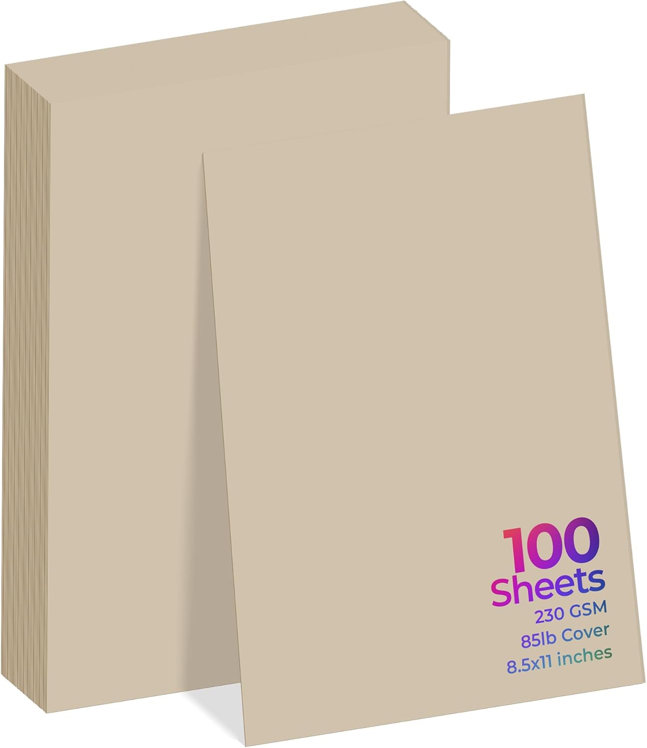 Cream Cardstock 8.5 x 11 - Thick Cardstock Paper 100 Sheets, 230 GSM (85 lb Cover) - Cream Card Stock Perfect for Printing, DIY Projects, Invitations, Scrapbooking, Drawings & Crafts