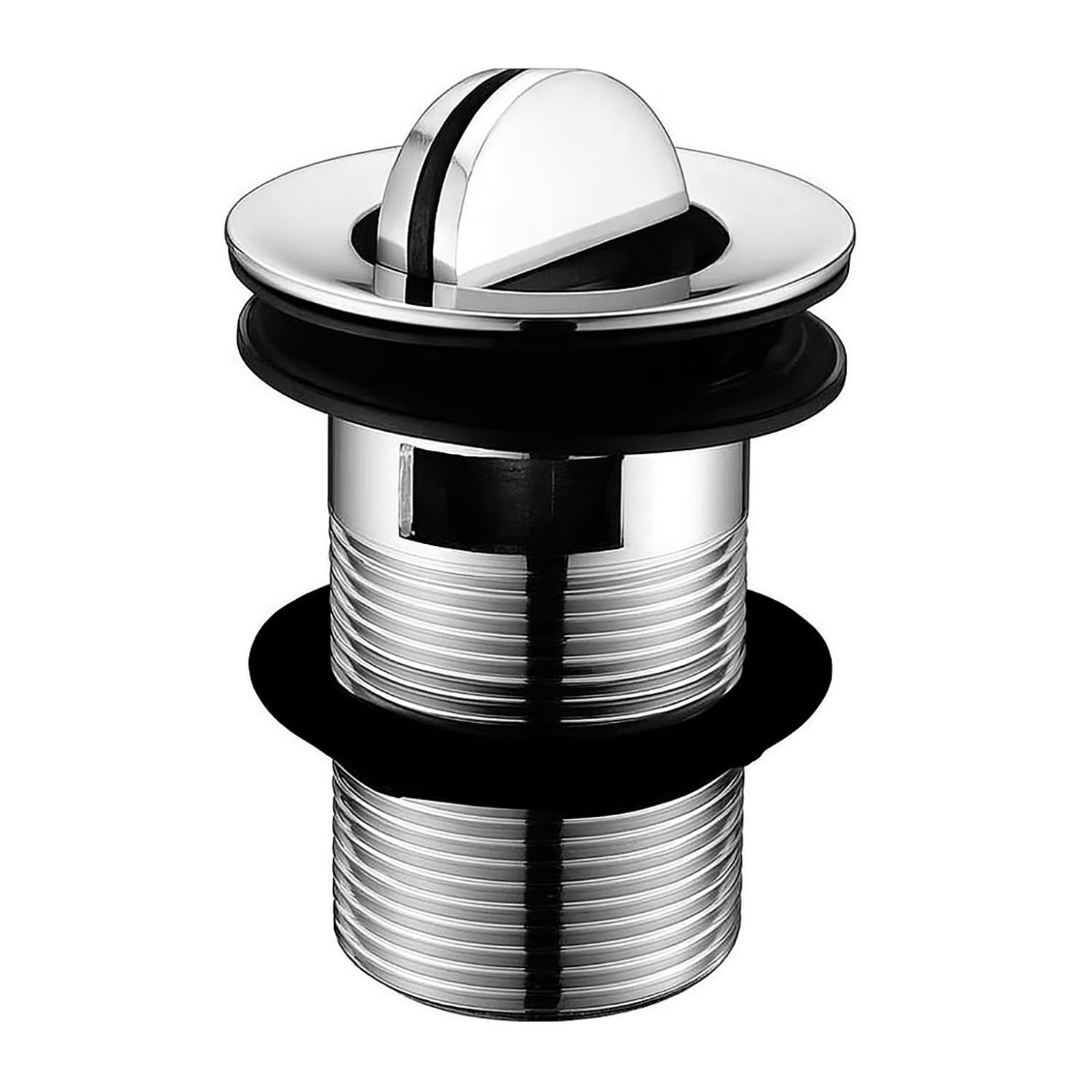Slotted Basin Flip Waste Chrome – Push Button Waste for Basins with Overflow