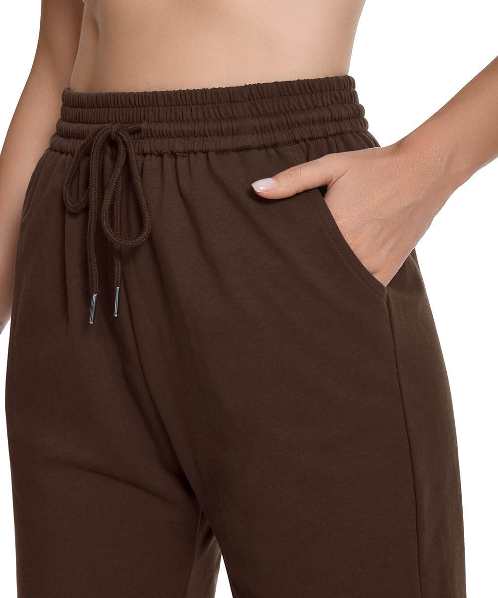 Auriviz Womens Sweat Shorts Loose Comfy Long Drawstring Lounge Bermuda Shorts with 3 Pockets - Image 4