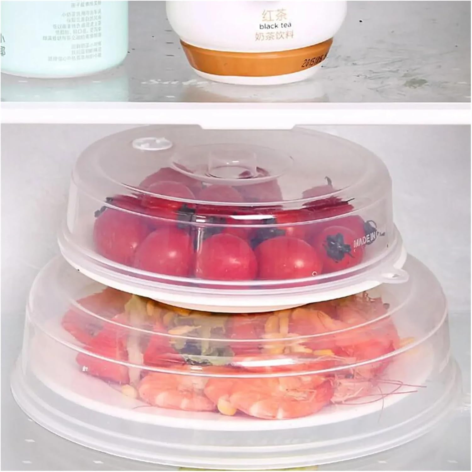 Transparent Round Plastic Bowl Lid Refrigerator Microwave Oven Cover Oil Heating Sealing Food Preservation Kitchen Tools(Large)