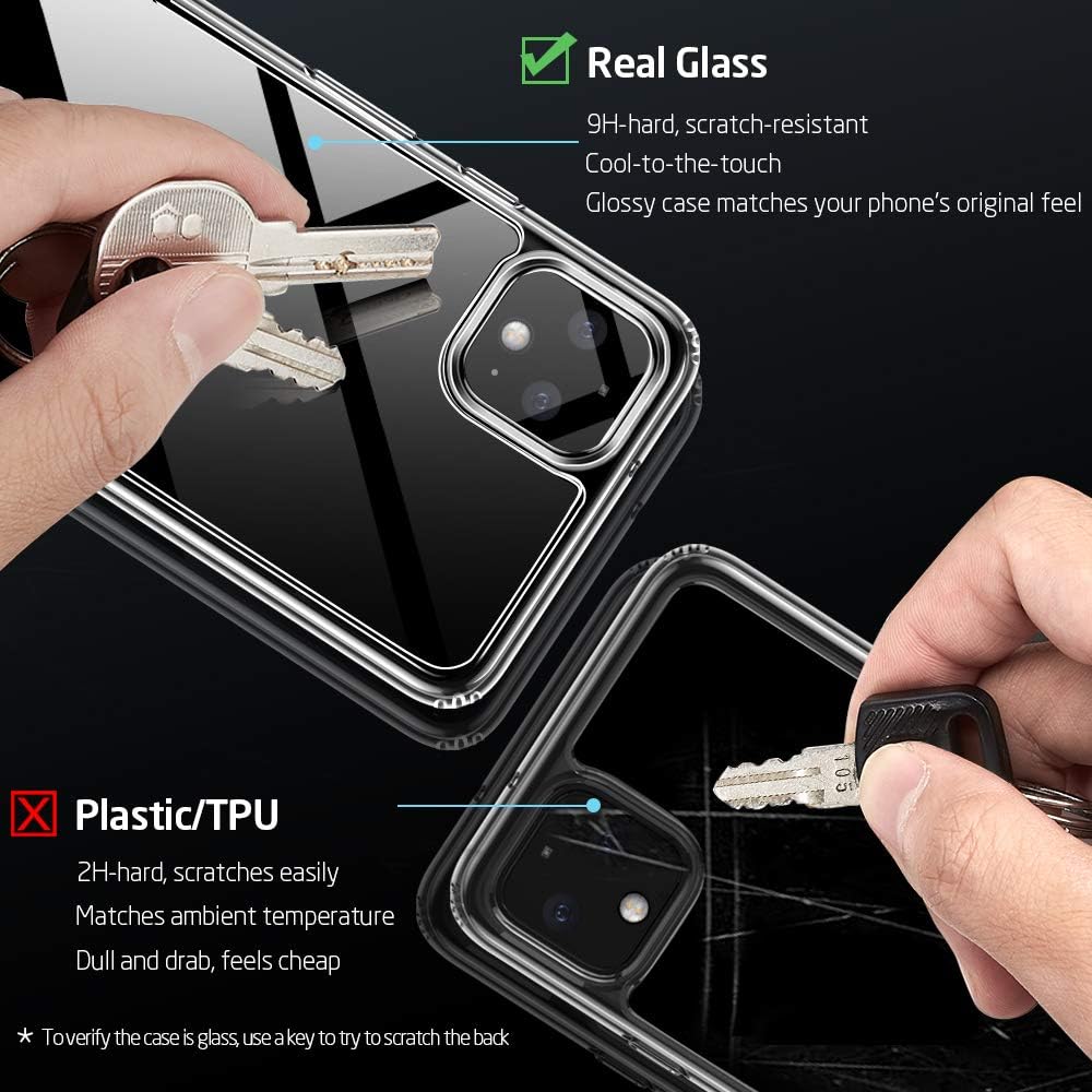 Flash Deals - 60% OFF ESR Mimic Case Compatible for The Google Pixel 4 XL, 9H Tempered Glass Back Cover [Mimics The Glass Back][Scratch-Resistant] + Soft Silicone Bumper [Shock Absorption] for Pixel 4 XL(2019), Clear